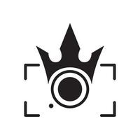 obturador de câmera com design de logotipo de coroa, ilustração de ícone de símbolo gráfico vetorial ideia criativa vetor