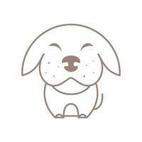 design de logotipo gordo de sorriso de cão bonito de linha, ilustração de ícone de símbolo gráfico vetorial ideia criativa vetor