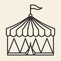 linhas de tenda de circo design de logotipo vetor ícone símbolo ilustração gráfica
