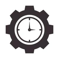 relógio com logotipo de serviços de engrenagem símbolo vetor ícone ilustração design gráfico