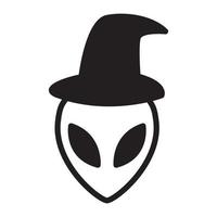 alienígenas com logotipo de bruxa símbolo vetor ícone ilustração design gráfico