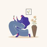 ilustração vetorial em estilo simples de design plano com personagem feminina vetor