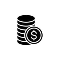 dinheiro, dinheiro, riqueza, modelo de logotipo de ilustração vetorial de ícone sólido de pagamento. adequado para muitos propósitos. vetor