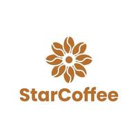 design de logotipo de café de flor estrela vetor