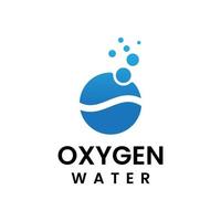 design de logotipo de vetor de água de oxigênio