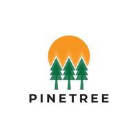 design de logotipo de pinheiro moderno vetor