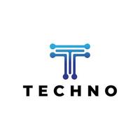 design de logotipo de tecnologia letra t vetor