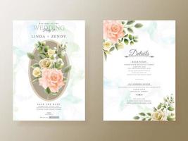 modelo de cartão de convite de casamento floral exclusivo