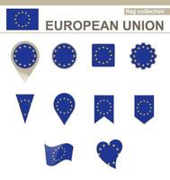 coleção de bandeiras da união europeia vetor