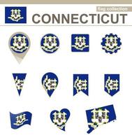 coleção de bandeiras de connecticut vetor