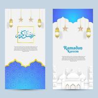 ramadã com fundo de design islâmico, modelo e banner vetor