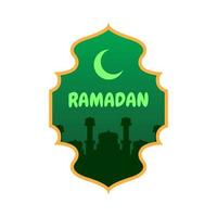 projeto de ilustração de mesquita verde para o ramadã. vetor