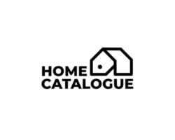 design de logotipo de catálogo doméstico. delinear a silhueta em casa. ilustração vetorial