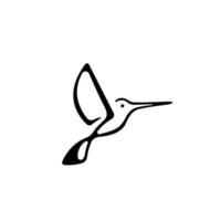 delinear o logotipo do beija-flor. silhueta de beija-flor. ilustração vetorial vetor
