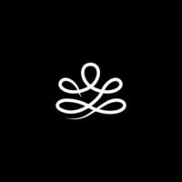 vetor de logotipo de ioga de linha abstrata