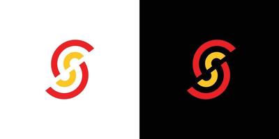 design de logotipo de letra inicial simples e colorido vetor