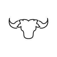 design de logotipo de cabeça de touro minimalista de linha, ilustração de ícone de símbolo gráfico vetorial ideia criativa vetor