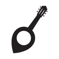 guitarra com pin mapa localização logotipo símbolo vetor ícone ilustração design gráfico