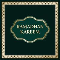 saudação de ramadan kareem, saudação de quadro de ilustração quadrada de fundo de post de alimentação vetor