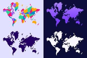 mapa do mundo poli baixo estilo com cores extravagantes e gradiente para viagens de negócios ou educação vetor