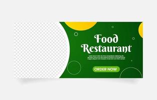 modelo de banner de restaurante de comida vetor