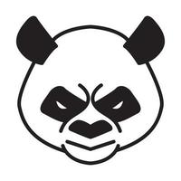 cabeça desenho animado panda com raiva design de logotipo vetor ícone símbolo ilustração