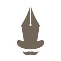 caneta criativa chapéu logotipo mágico símbolo vetor ícone ilustração design gráfico