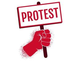 ícone de vetor de mão segurando um cartaz. protesto.