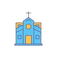 ícone da igreja de oração cristã vetor