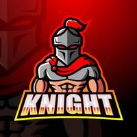 design do logotipo do knight mascote esport vetor