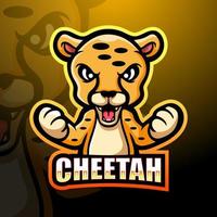 design de logotipo de esport de mascote de chita vetor