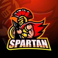 design de logotipo esport de mascote guerreiro espartano vetor
