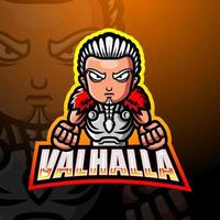 design de logotipo esport de mascote valhalla vetor