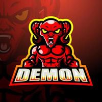 design de logotipo de esport de mascote demônio vetor