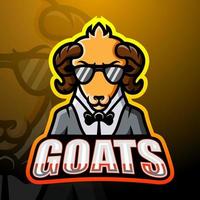 design de logotipo esport de mascote de cabra vetor