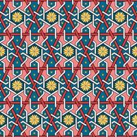 flor amarela no design tradicional de padrão oriental étnico geométrico azul rosa para plano de fundo, tapete, papel de parede, roupas, embrulho, batik, tecido, estilo de bordado de ilustração vetorial vetor