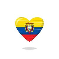ilustração de amor em forma de bandeira do equador vetor