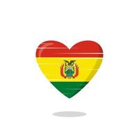 ilustração de amor em forma de bandeira da bolívia vetor