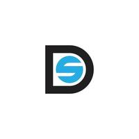 ds simples, vetor de design de logotipo sd