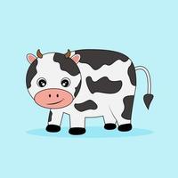 design de ilustração vetorial de personagem fofa de vaca vetor