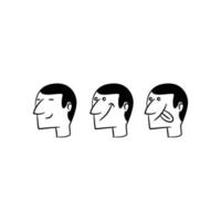 ilustração de avatares em quadrinhos de cabeça humana vetor