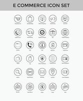 conjunto de ícones de comércio eletrônico conjunto de ícones de compras on-line vetor