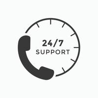 ícone de suporte ao cliente. vetor de ícone de call center 24 horas