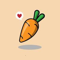 ilustração de uma cenoura com um design simples e bonito vetor