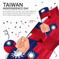 aniversário dia da independência taiwan. banner, cartão de felicitações, design de folheto. design de modelo de pôster vetor