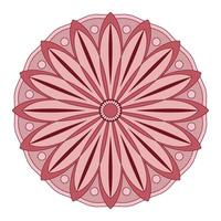 vetor de mandala. um ornamento monocromático vermelho redondo simétrico. sorteio étnico