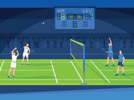 ilustração plana de badminton vetor