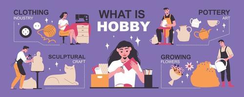 conjunto de infográfico de hobby vetor