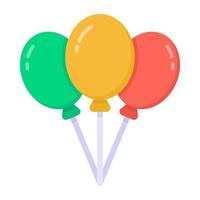 festa de aniversário, design plano de balões vetor