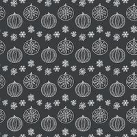 padrão para ano novo e natal com bolas de árvore de natal em um fundo escuro para impressão em tecido e embalagem vetor